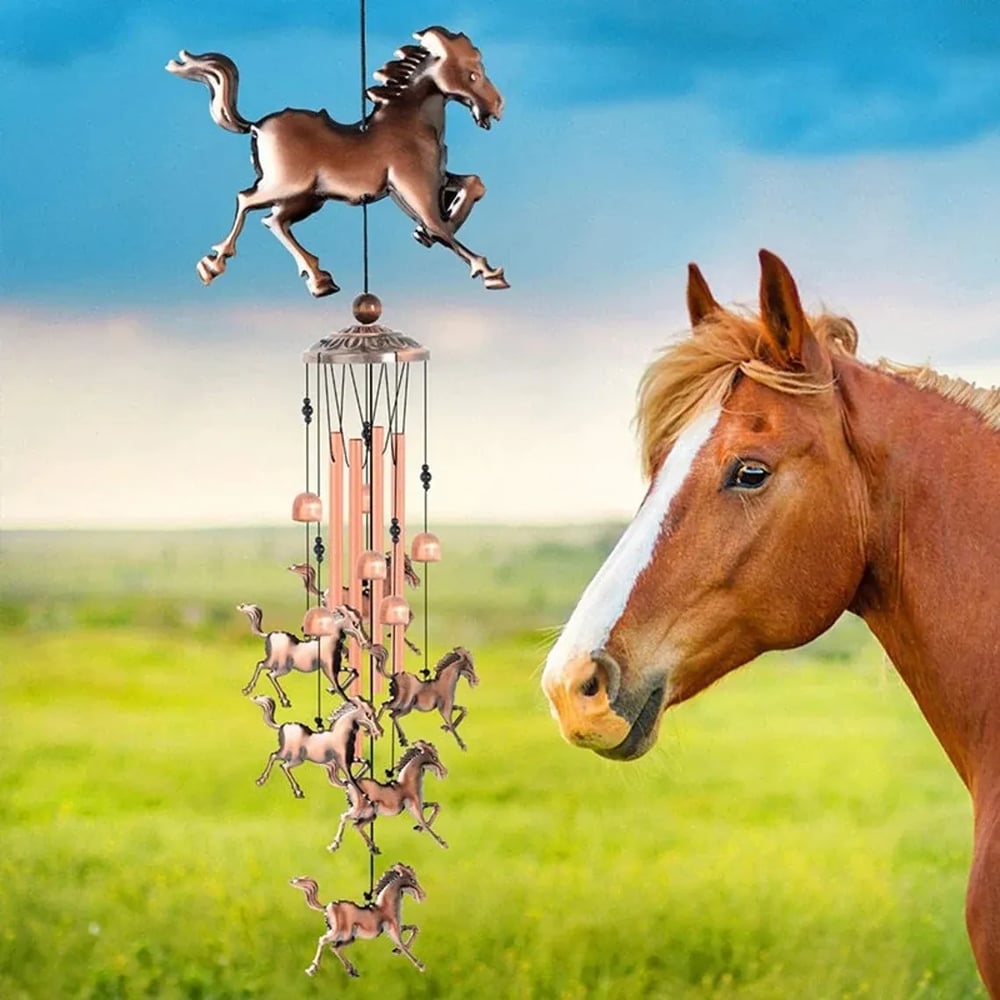 Pure Hand-Made Copper Horse Wind Chimes