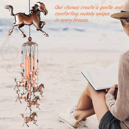 Pure Hand-Made Copper Horse Wind Chimes