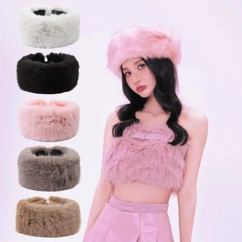 Fluffy Faux Fur Headband for Women