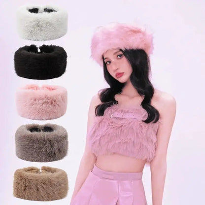 Fluffy Faux Fur Headband for Women