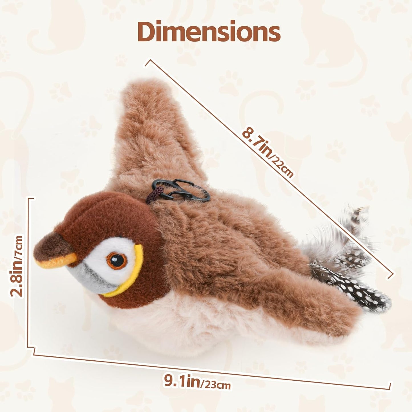 Rechargeable Interactive Chirping & Flapping Toy for Pets