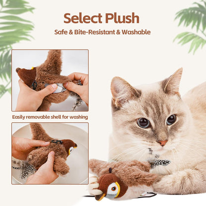 Rechargeable Interactive Chirping & Flapping Toy for Pets