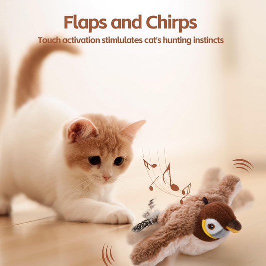 Rechargeable Interactive Chirping & Flapping Toy for Pets