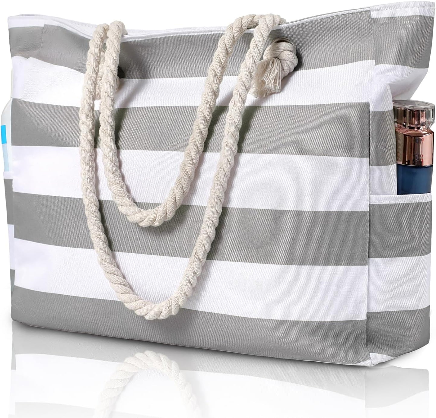 Beach Bliss | Large Waterproof Beach Tote Bag with Zipper | Sandproof Design for Easy Summer Outings