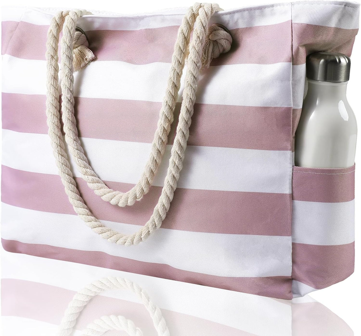 Beach Bliss | Large Waterproof Beach Tote Bag with Zipper | Sandproof Design for Easy Summer Outings