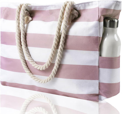 Beach Bliss | Large Waterproof Beach Tote Bag with Zipper | Sandproof Design for Easy Summer Outings