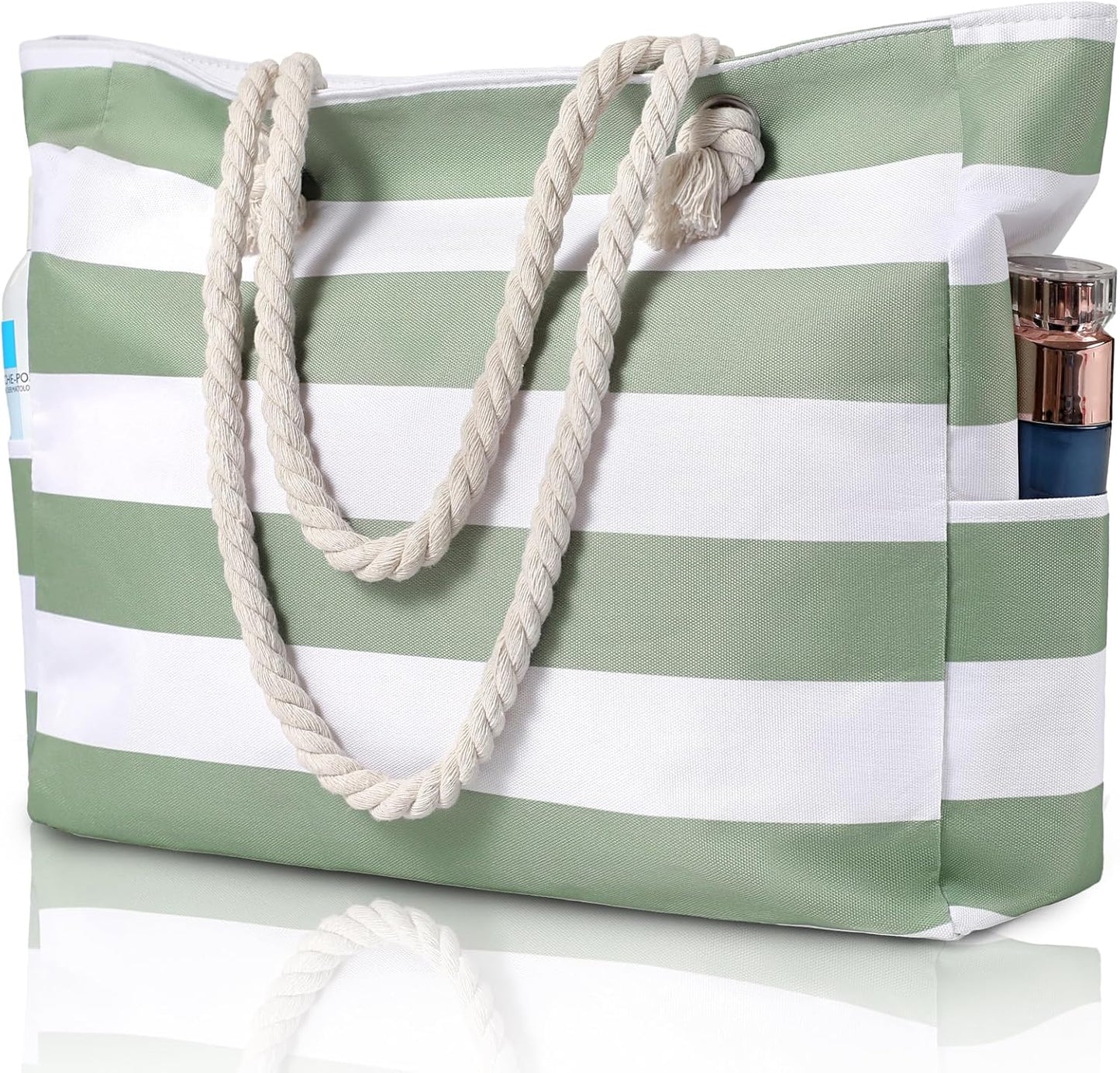 Beach Bliss | Large Waterproof Beach Tote Bag with Zipper | Sandproof Design for Easy Summer Outings