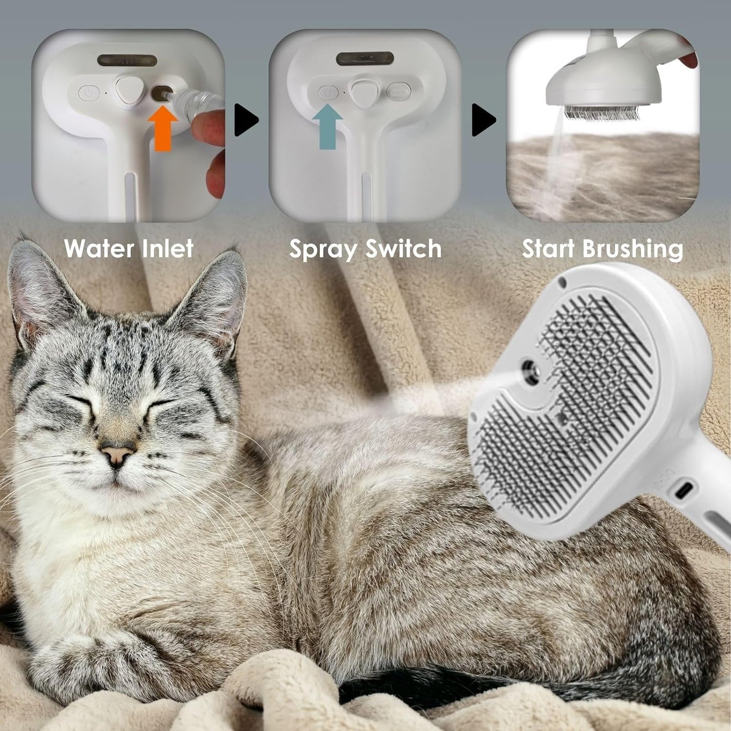 Mist Massage Brush | Spray Pet Brush with Unique Spray Function