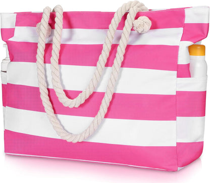 Beach Bliss | Large Waterproof Beach Tote Bag with Zipper | Sandproof Design for Easy Summer Outings