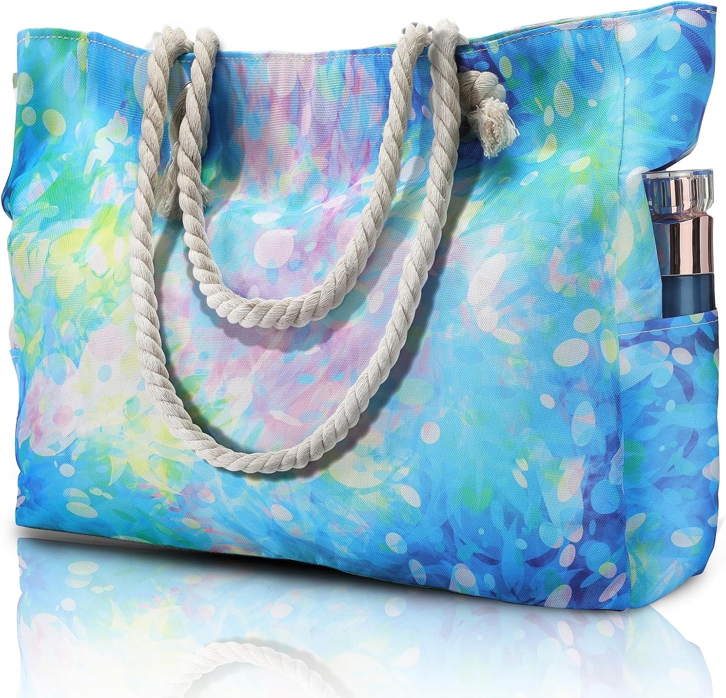 Beach Bliss | Large Waterproof Beach Tote Bag with Zipper | Sandproof Design for Easy Summer Outings