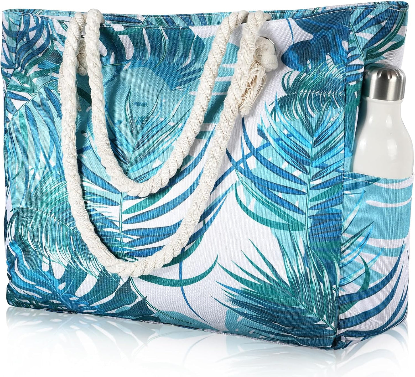 Beach Bliss | Large Waterproof Beach Tote Bag with Zipper | Sandproof Design for Easy Summer Outings