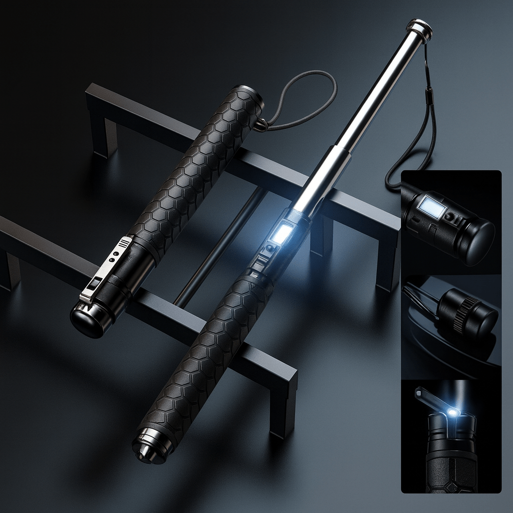 Automatic Self-Defense Walking Stick with Quick-Deploy Mechanism | Adjustable & Ergonomic Design for Enhanced Stability