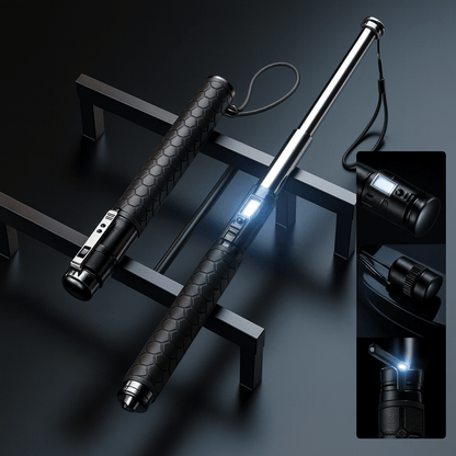Automatic Self-Defense Walking Stick with Quick-Deploy Mechanism | Adjustable & Ergonomic Design for Enhanced Stability