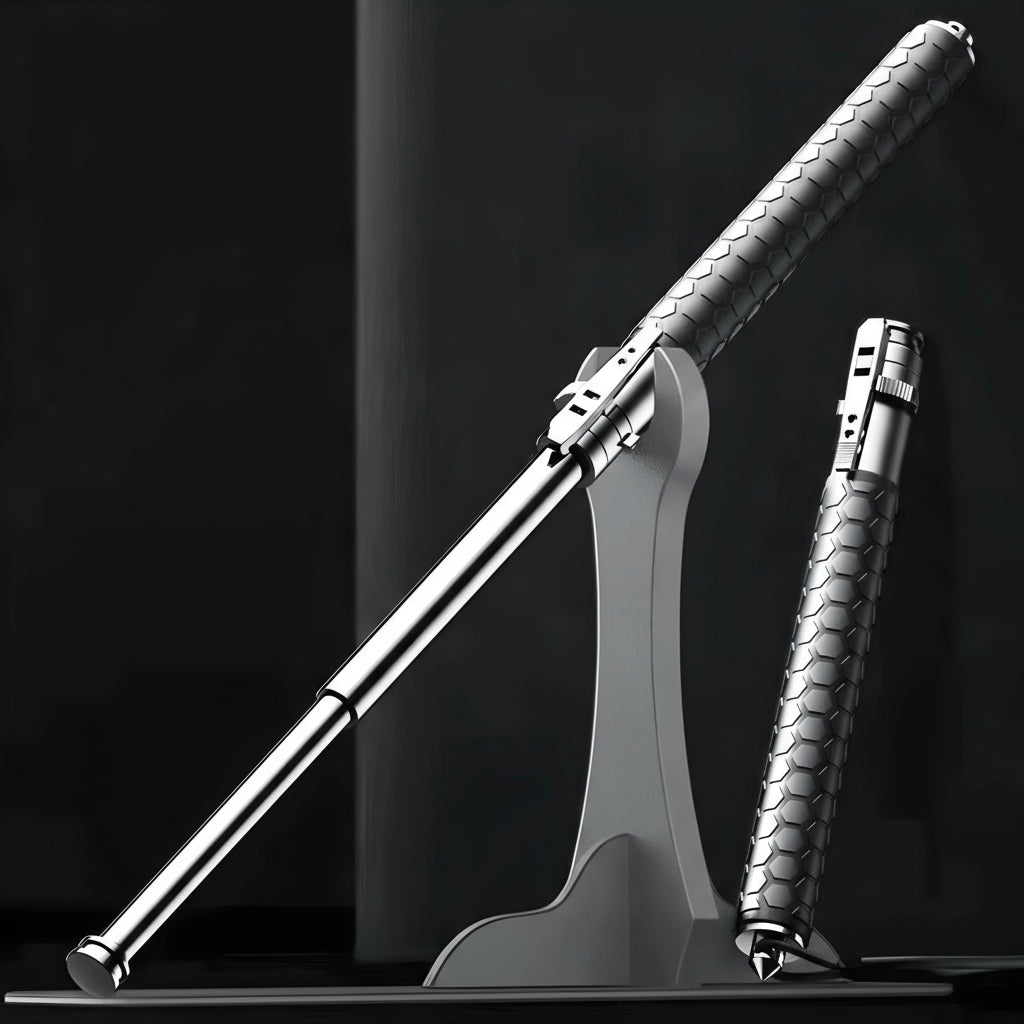 Automatic Self-Defense Walking Stick with Quick-Deploy Mechanism | Adjustable & Ergonomic Design for Enhanced Stability