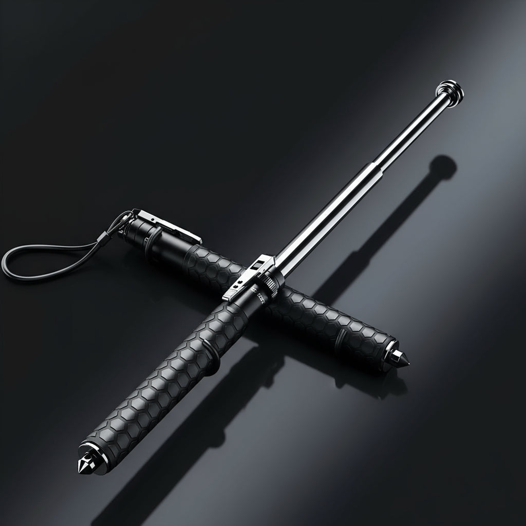 Automatic Self-Defense Walking Stick with Quick-Deploy Mechanism | Adjustable & Ergonomic Design for Enhanced Stability