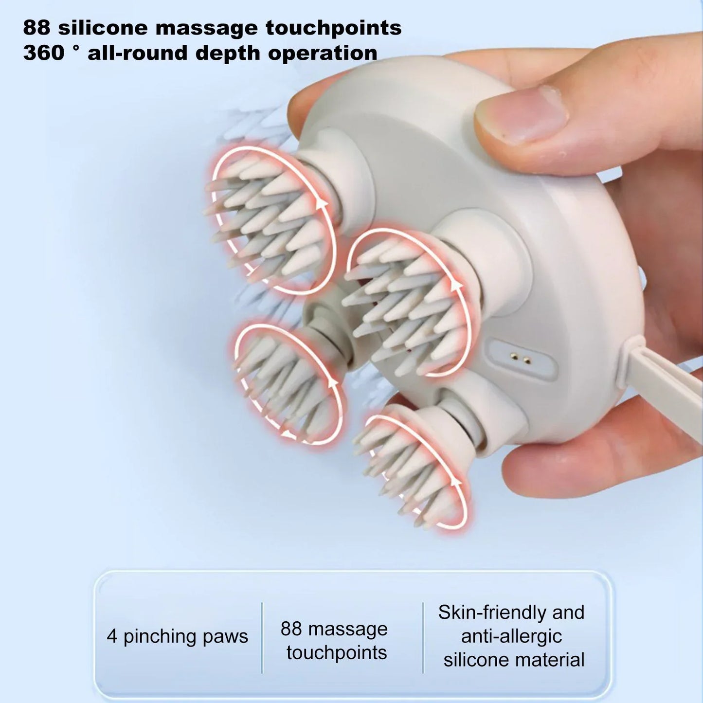 Waterproof & Skin-friendly USB Rechargeable Cat Massager