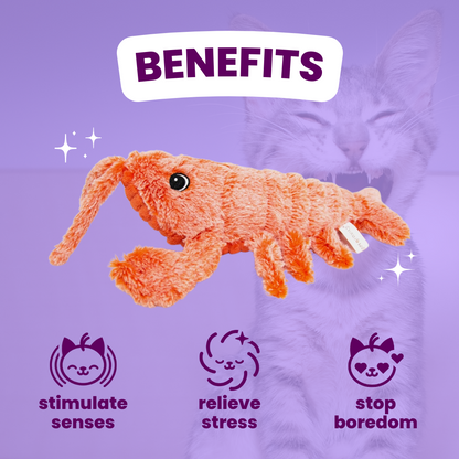 Mr. Wiggling Lobster | Bite Activated Wiggle | Best Interactive Toy for Cat