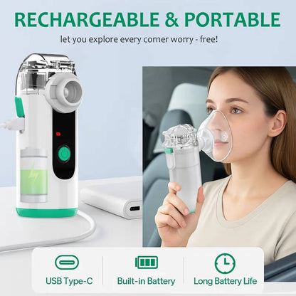 Compact USB Rechargeable Mist Inhaler with Whisper-Quiet Operation | Portable Relief for Easy Breathing