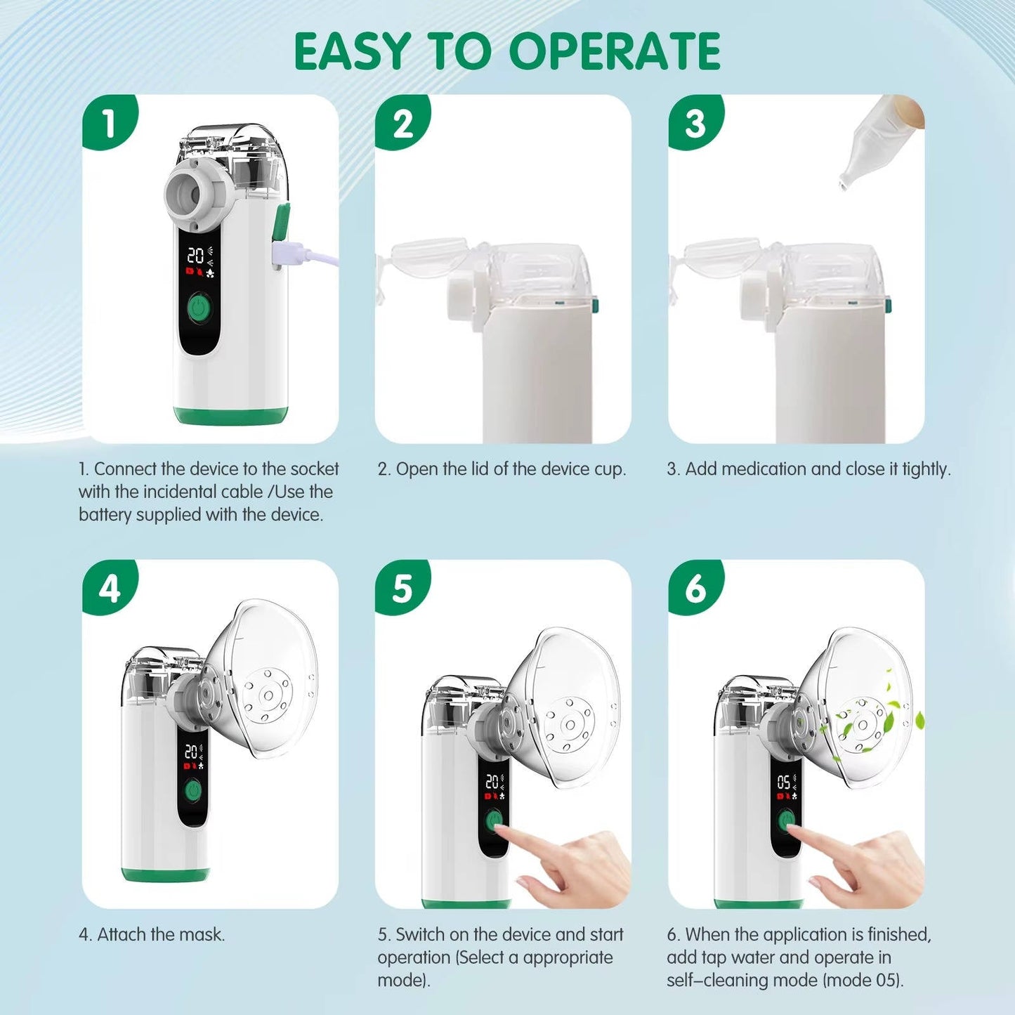 Compact USB Rechargeable Mist Inhaler with Whisper-Quiet Operation | Portable Relief for Easy Breathing
