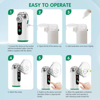 Compact USB Rechargeable Mist Inhaler with Whisper-Quiet Operation | Portable Relief for Easy Breathing