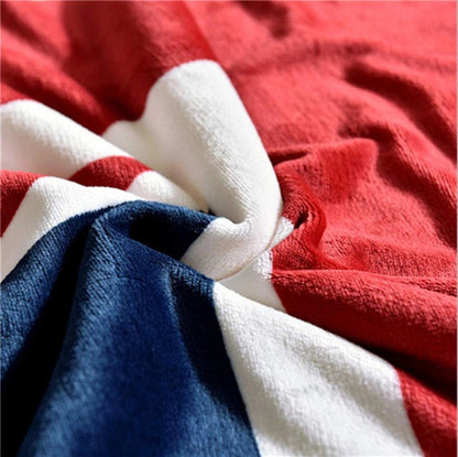 Cozy Patriotic Fleece Blanket with Ultra-Soft Faux Lambswool Back | Perfect for Indoor Comfort and Outdoor Adventures