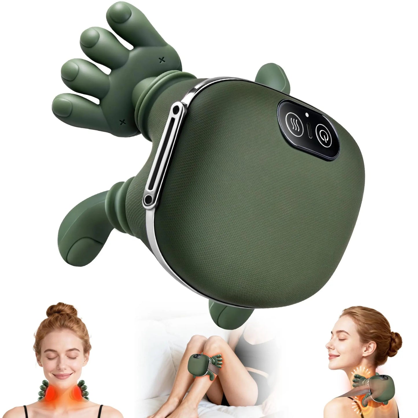 Vepine Deep Kneading Neck Massager with Electric Heat & 3 Intensity Modes | Portable Pillow for Ultimate Relaxation
