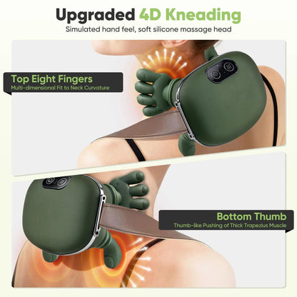 Vepine Deep Kneading Neck Massager with Electric Heat & 3 Intensity Modes | Portable Pillow for Ultimate Relaxation