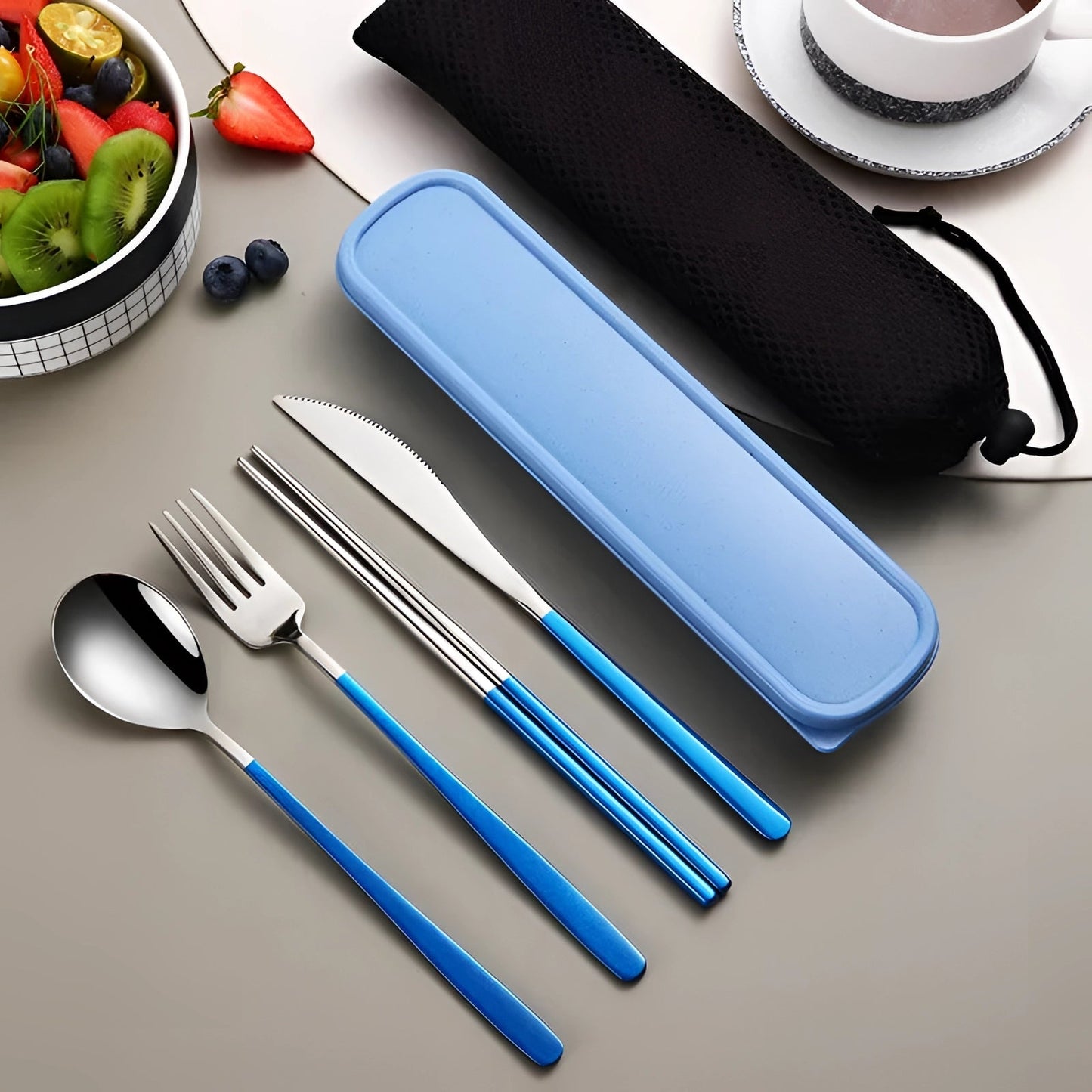 Eco-Friendly Travel Cutlery Set | Portable Stainless Steel Utensils with Case