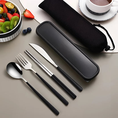 Eco-Friendly Travel Cutlery Set | Portable Stainless Steel Utensils with Case