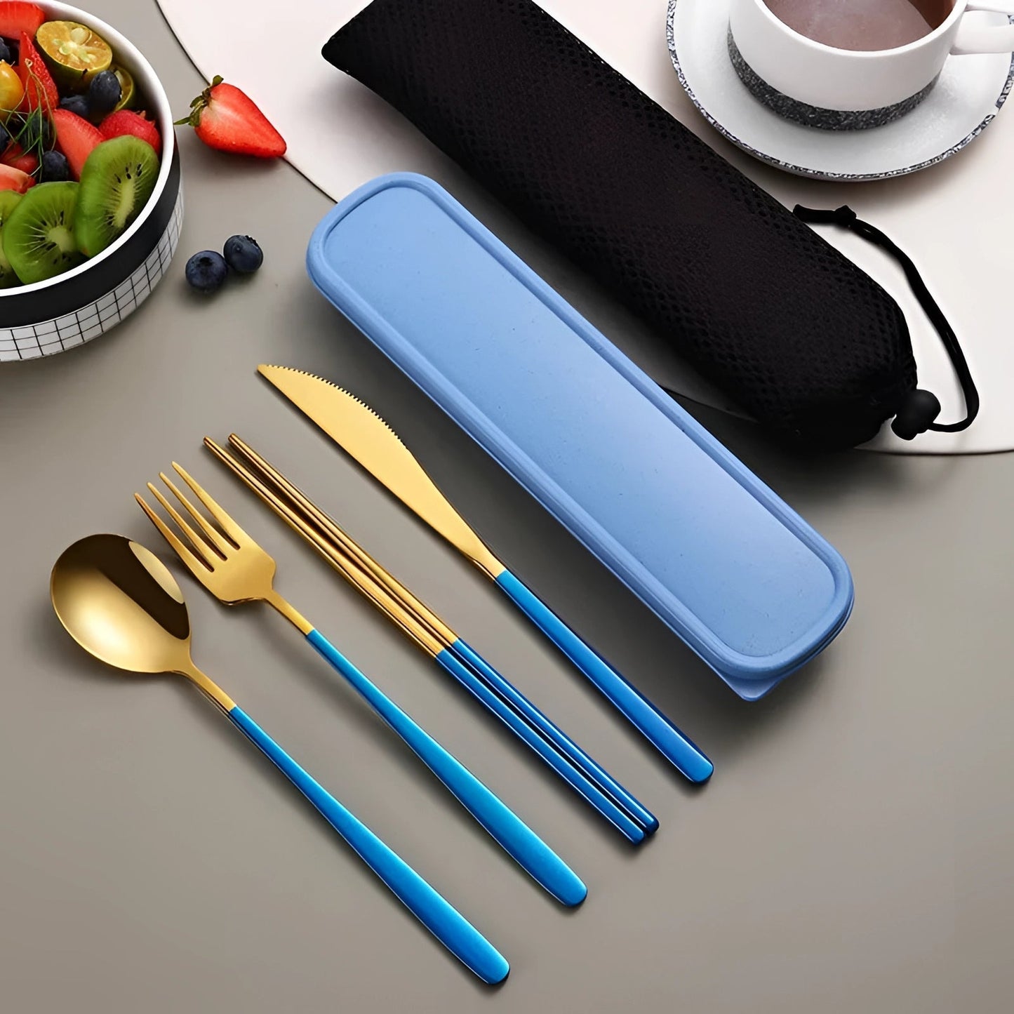 Eco-Friendly Travel Cutlery Set | Portable Stainless Steel Utensils with Case