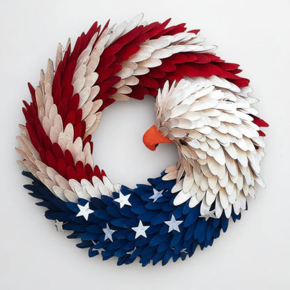 Vepine Rustic Eagle Wreath | Handcrafted Patriotic Decor with Weather-Resistant Design | Unique Tribute for Veterans