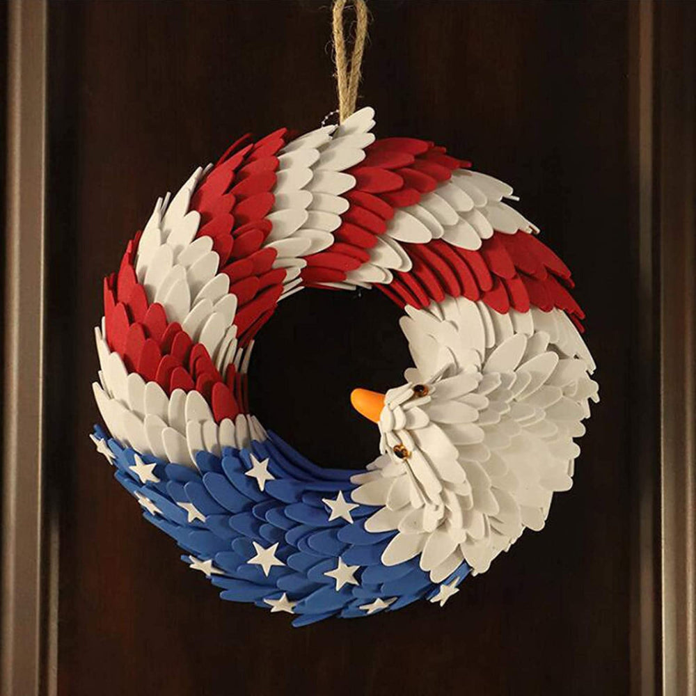 Vepine Rustic Eagle Wreath | Handcrafted Patriotic Decor with Weather-Resistant Design | Unique Tribute for Veterans