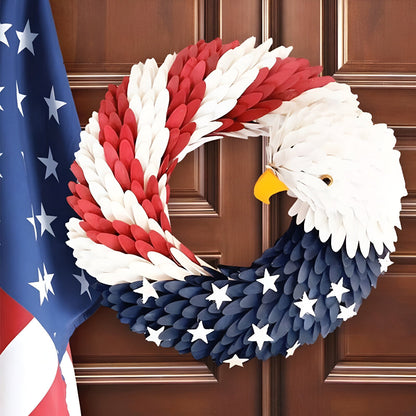 Vepine Rustic Eagle Wreath | Handcrafted Patriotic Decor with Weather-Resistant Design | Unique Tribute for Veterans