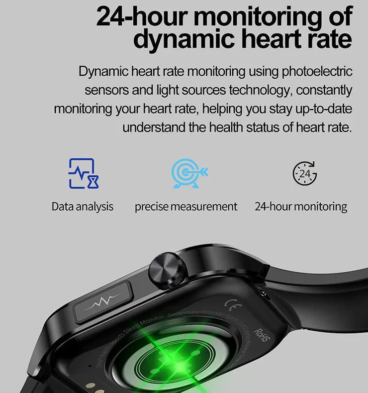 Smartwatch For Seniors Blood Pressure Sugar Health Management - The Best PH580 ECG/EKG Blood Pressure Blood Sugar