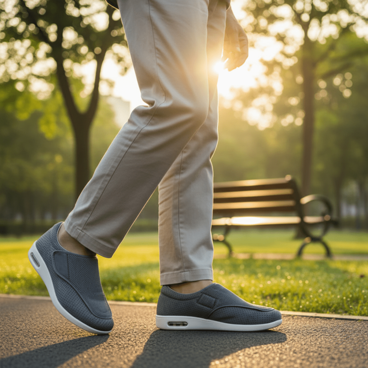 Extra Wide Diabetic Shoes with Memory Foam Insole and Seamless Lining for All Day Comfort