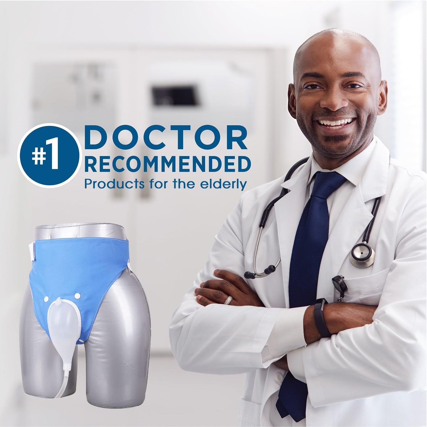 Wearable Urine Collector System with Adjustable Straps & 1000 mL Capacity for Comfort and Convenience