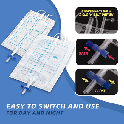 Wearable Urine Collector System with Adjustable Straps & 1000 mL Capacity for Comfort and Convenience