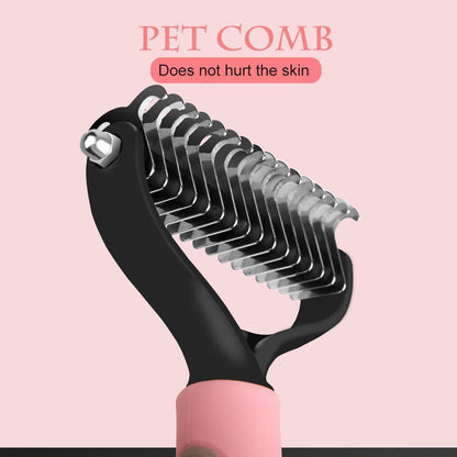 Dual-Sided Pet Dematting Comb for Dogs & Cats