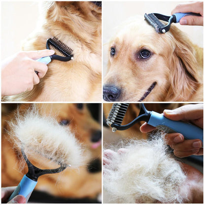 Dual-Sided Pet Dematting Comb for Dogs & Cats