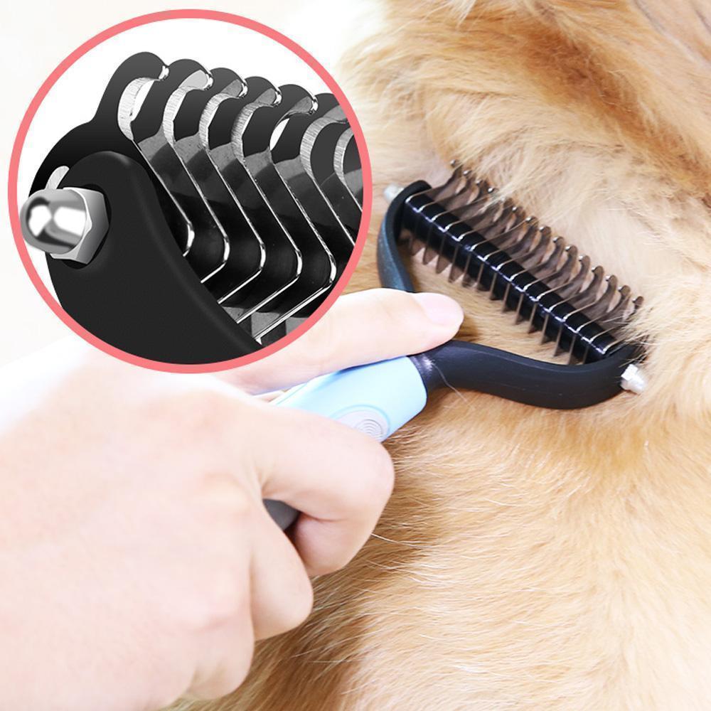 Dual-Sided Pet Dematting Comb for Dogs & Cats