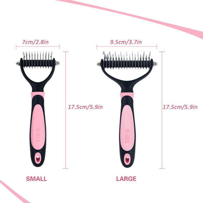Dual-Sided Pet Dematting Comb for Dogs & Cats