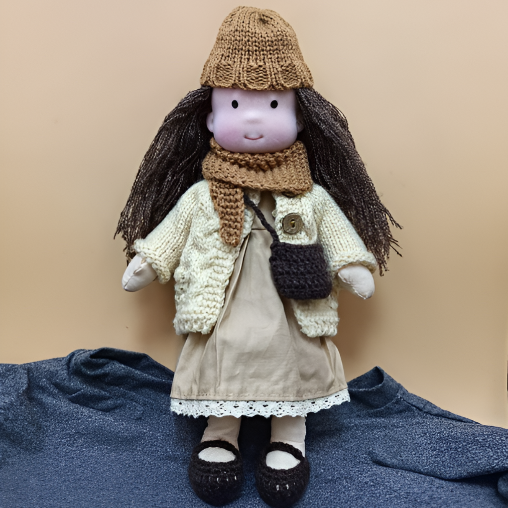 Kids' Handmade Waldorf Cuddly Doll - Soft Natural Playmate