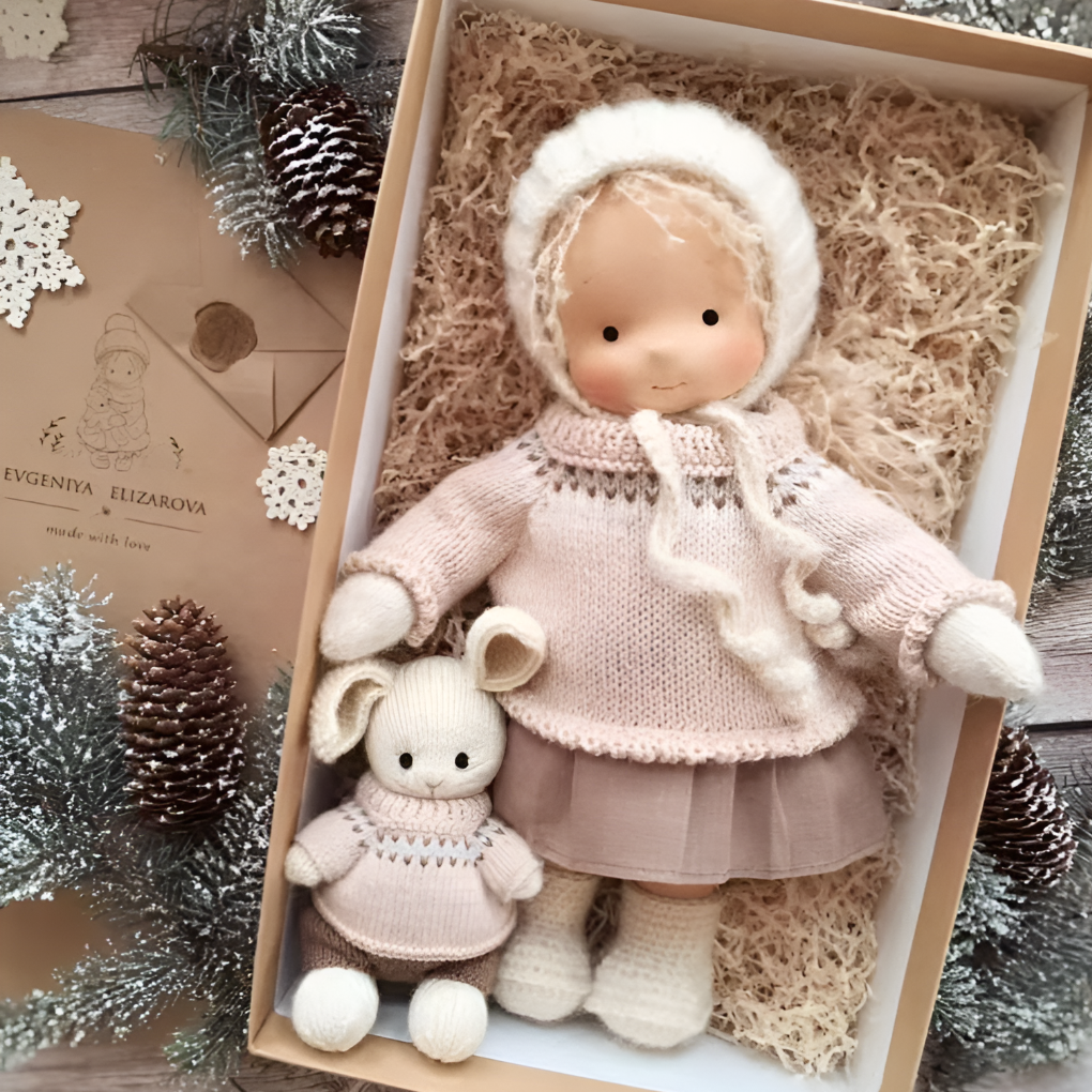 Kids' Handmade Waldorf Cuddly Doll - Soft Natural Playmate