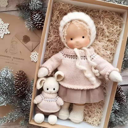 Kids' Handmade Waldorf Cuddly Doll - Soft Natural Playmate