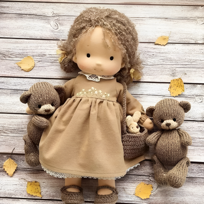 Kids' Handmade Waldorf Cuddly Doll - Soft Natural Playmate