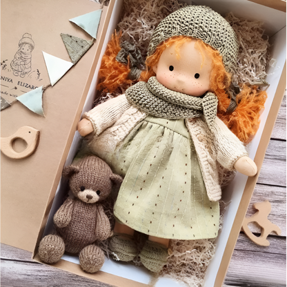Kids' Handmade Waldorf Cuddly Doll - Soft Natural Playmate