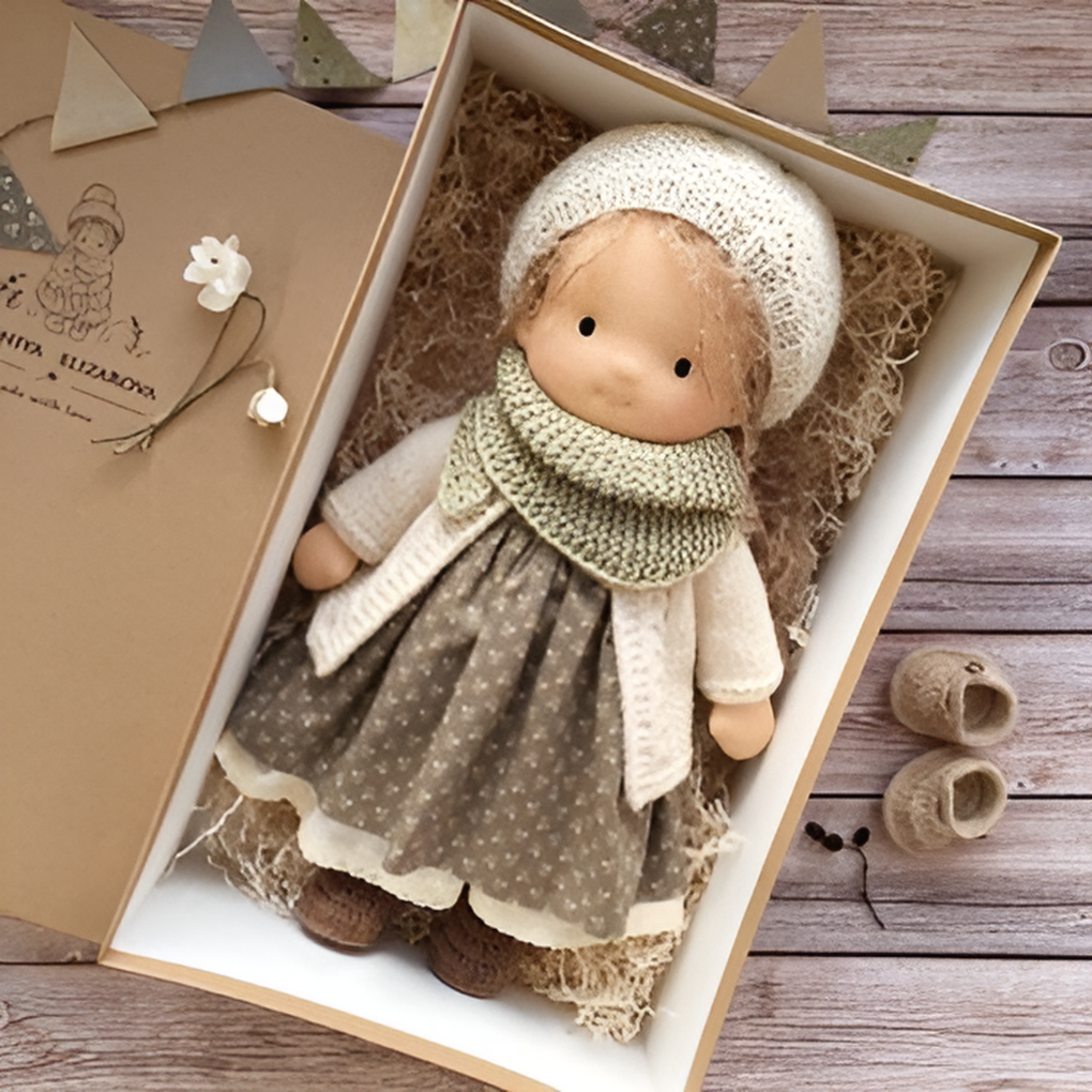 Kids' Handmade Waldorf Cuddly Doll - Soft Natural Playmate