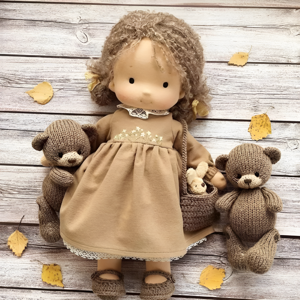 Kids' Handmade Waldorf Cuddly Doll - Soft Natural Playmate