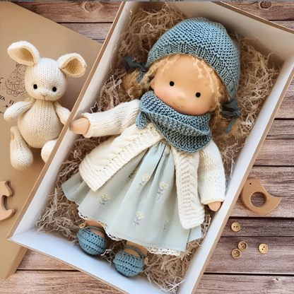 Kids' Handmade Waldorf Cuddly Doll - Soft Natural Playmate