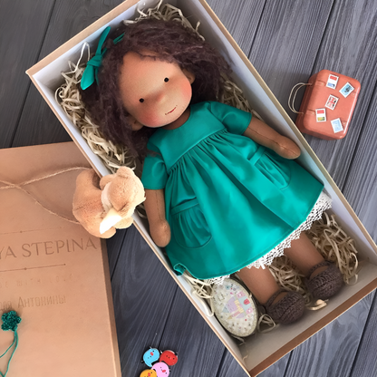Kids' Handmade Waldorf Cuddly Doll - Soft Natural Playmate